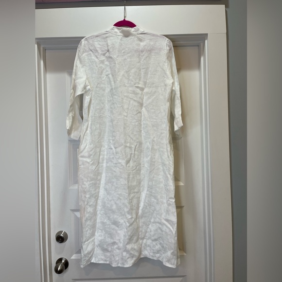 Amina Rubinacci White Linen Midi Dress Giotto - Picture 6 of 12